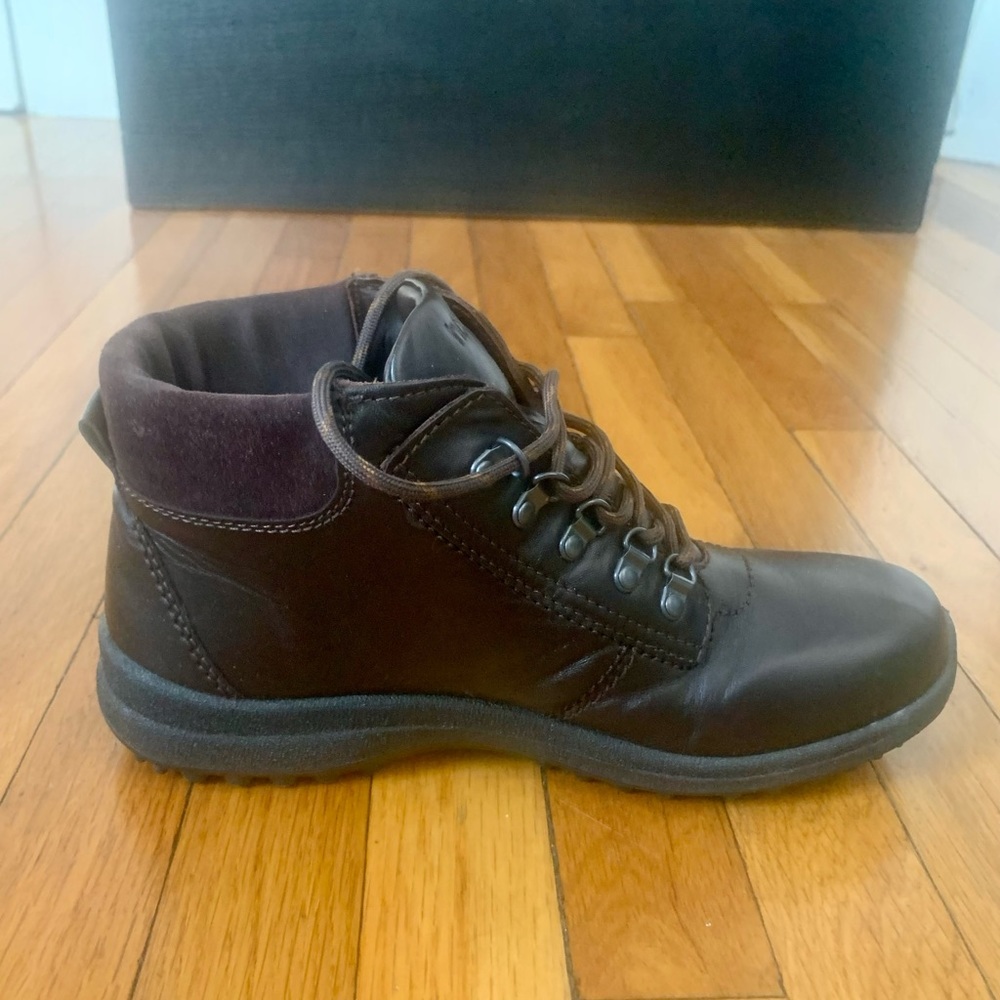 Hotter Rutland Women’s Chocolate Brown Leather & Suede Lace-Up Ankle Booties - Picture 2 of 8